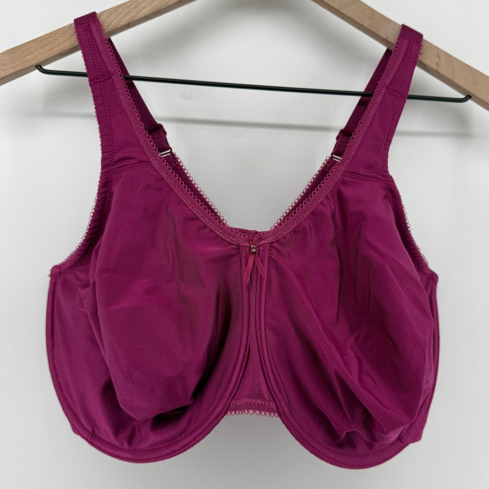 Wacoal 855192 Basic Beauty Full Figure Seamless Underwire Bra Purple 40H Unlined